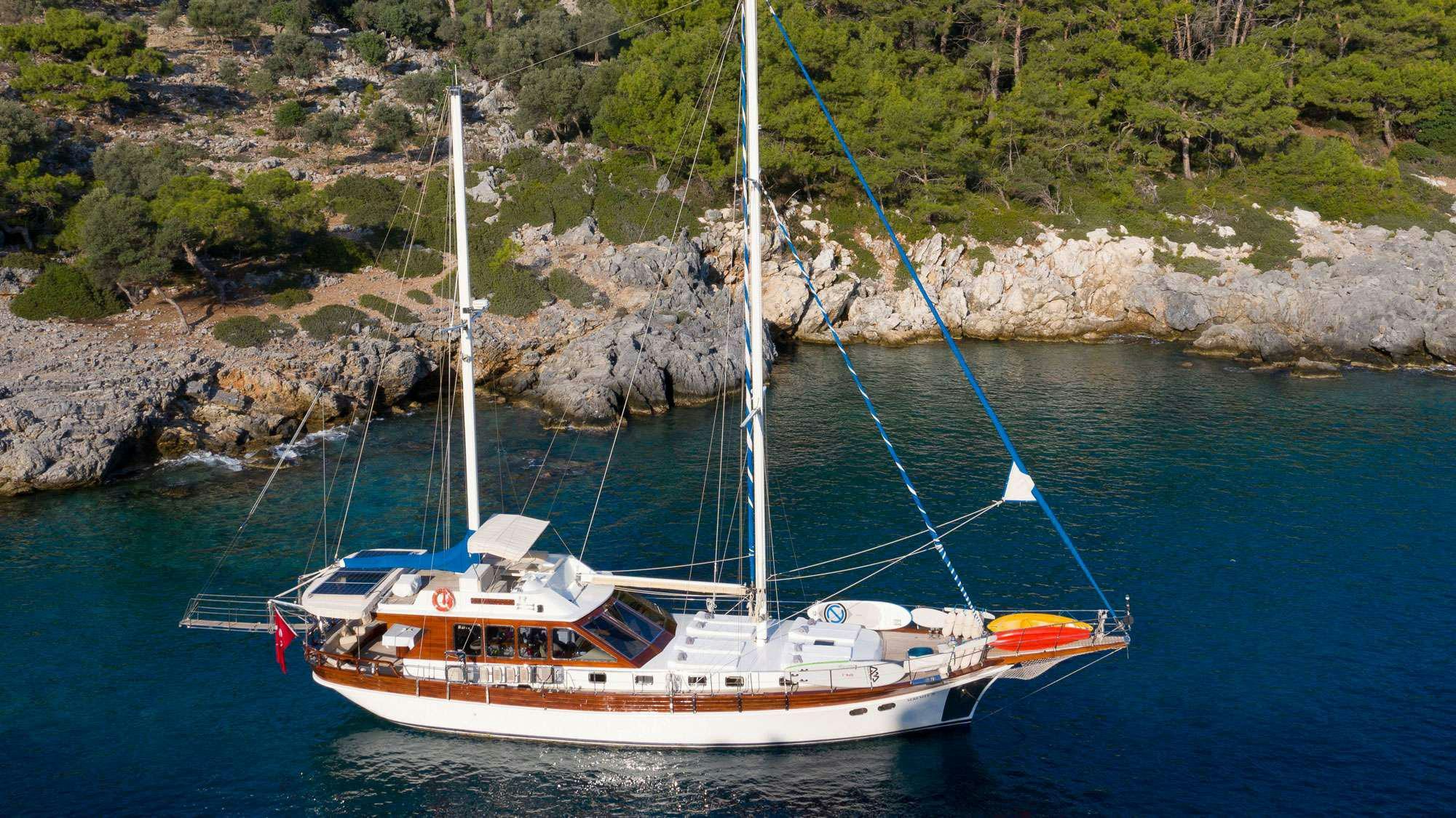 a boat on the water aboard SERENITY 70 Yacht for Charter