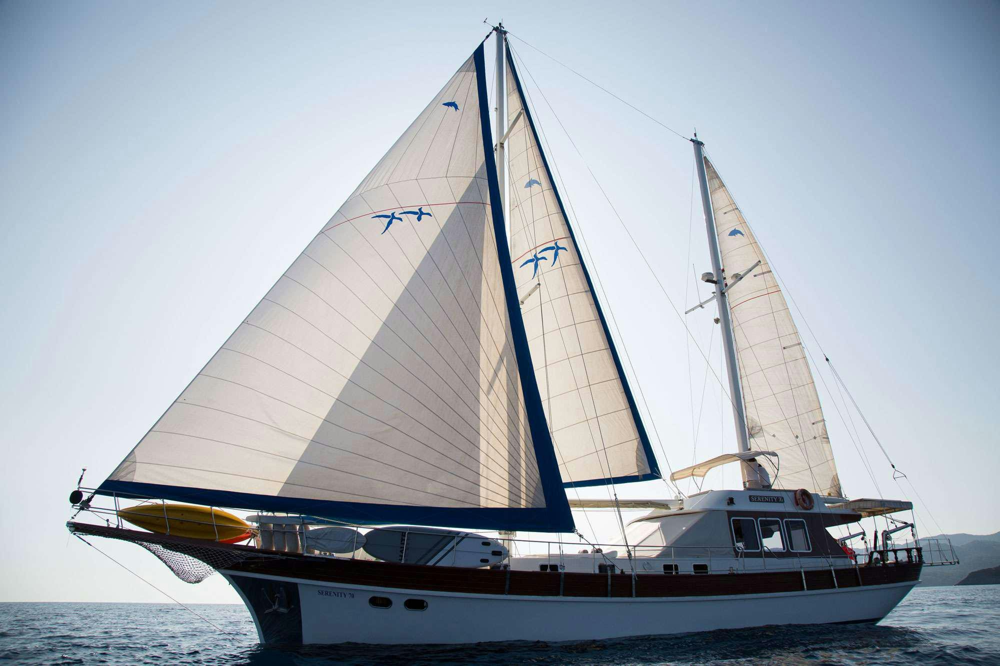 a boat on the water aboard SERENITY 70 Yacht for Charter
