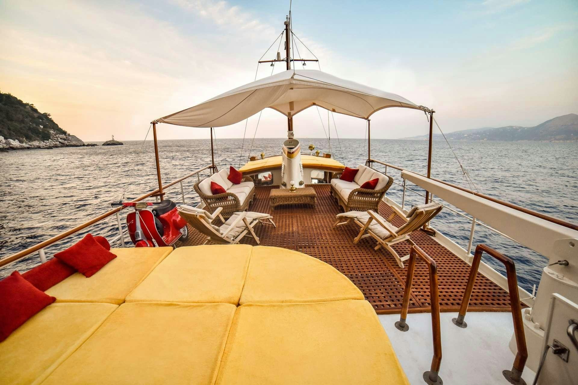 a boat on the water aboard ENTRANCER Yacht for Charter