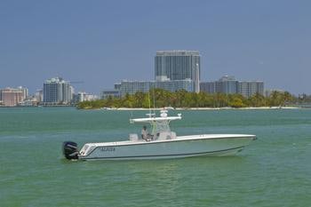 a boat on the water aboard ALICIA Yacht for Charter