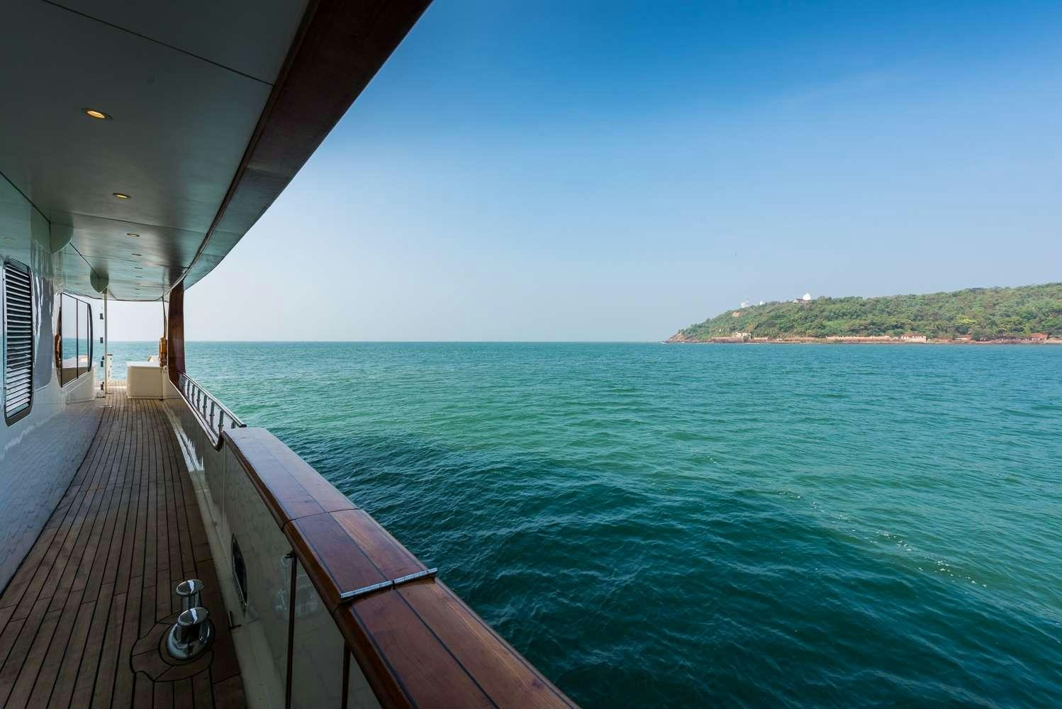 a deck over the water aboard ASHENA Yacht for Charter