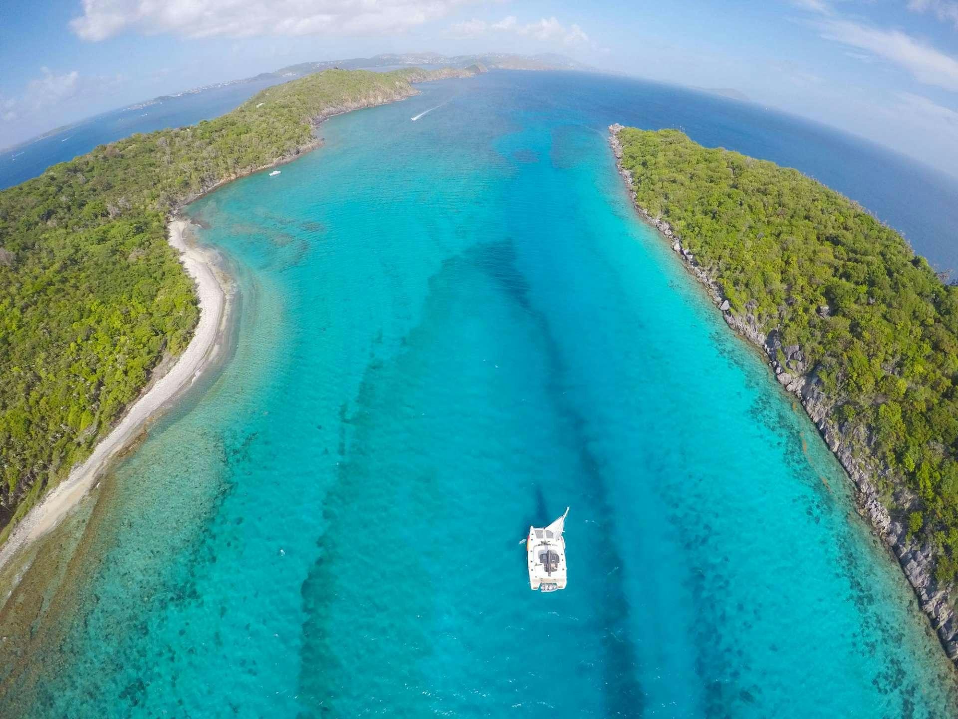 an aerial view of a beach aboard SOUTHERN COMFORT Yacht for Charter