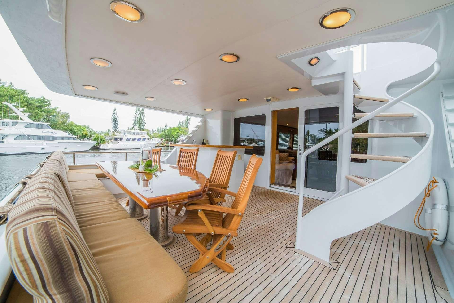 a boat on a deck aboard LADY LEX Yacht for Charter