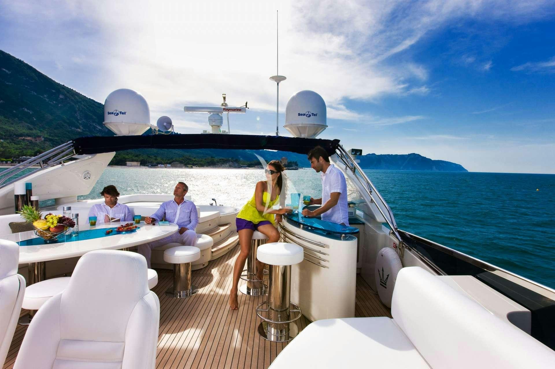 a group of people on a boat aboard NASEEM Yacht for Charter