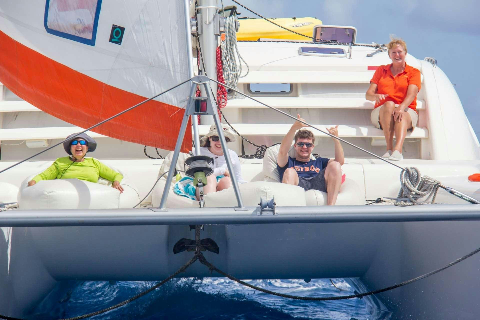 a group of people on a boat aboard STARFISH Yacht for Charter