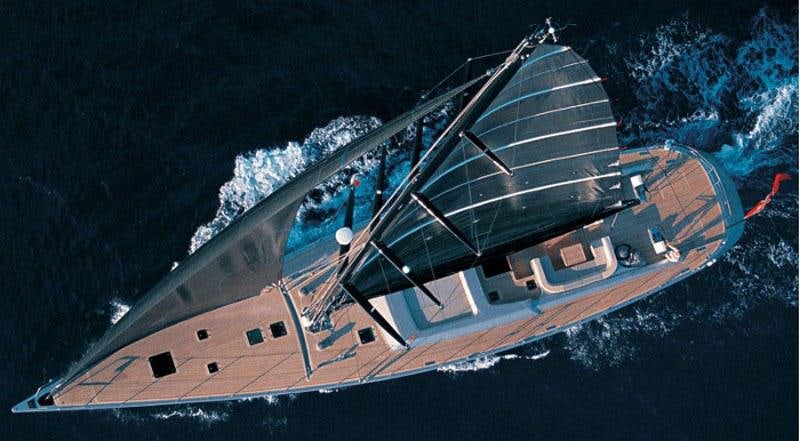 a satellite in space aboard DARK SHADOW Yacht for Charter