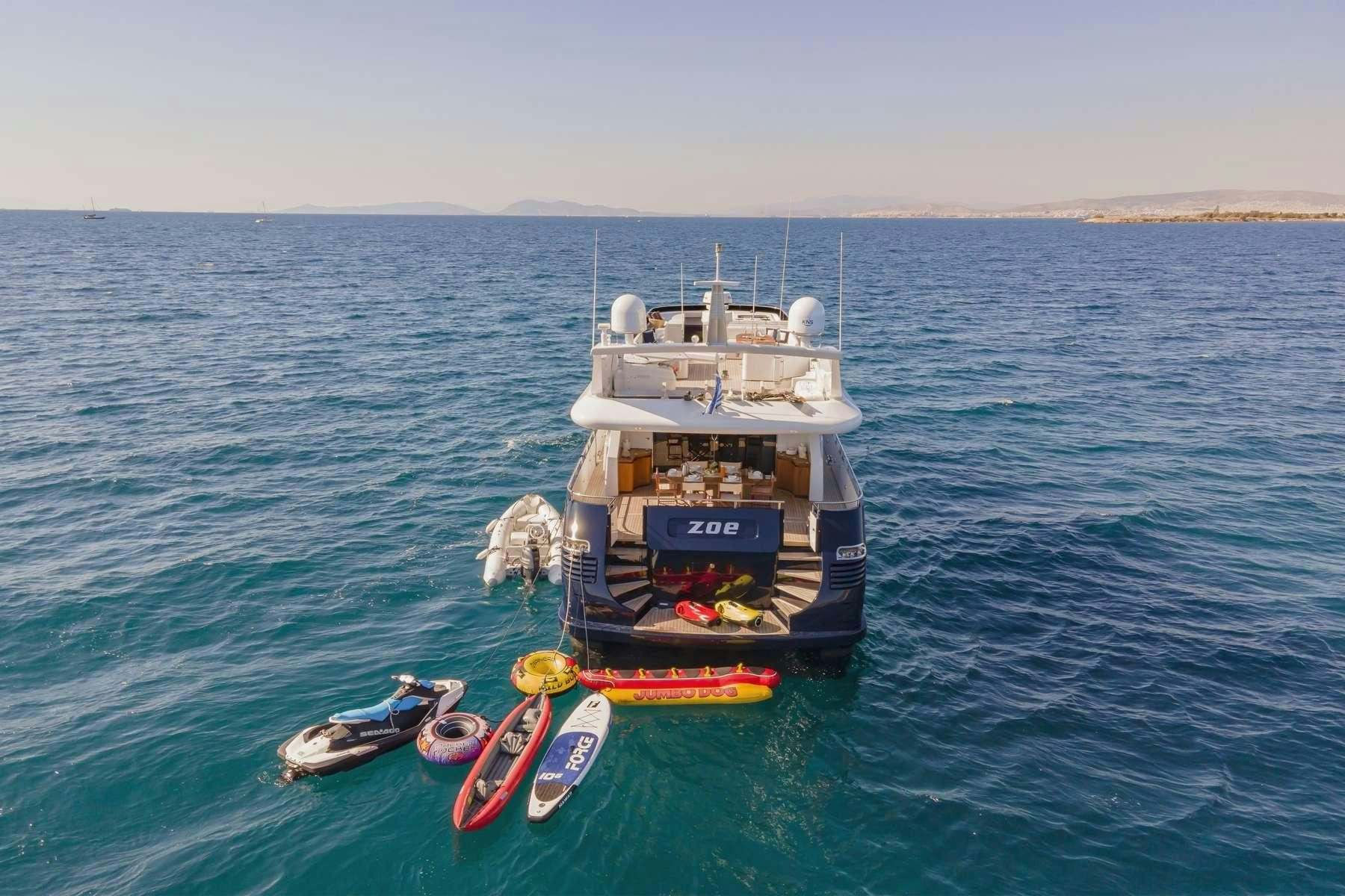 a boat in the water aboard ZOI Yacht for Charter