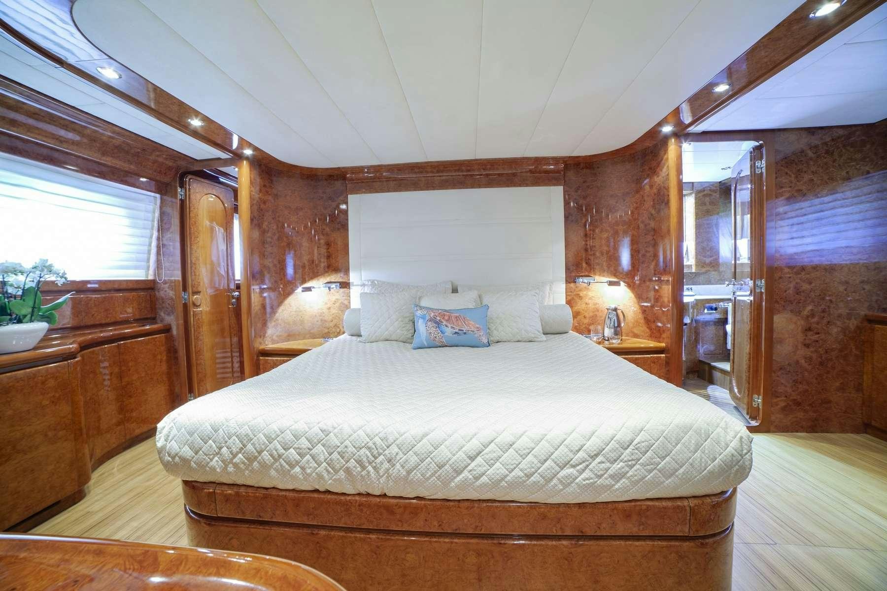 a bed in a cabin aboard ZOI Yacht for Charter