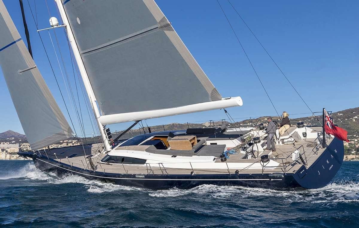 a boat sailing on the sea aboard JIKAN Yacht for Charter