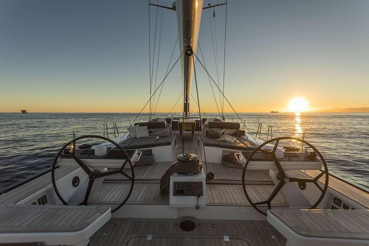 a boat on the water aboard JIKAN Yacht for Charter