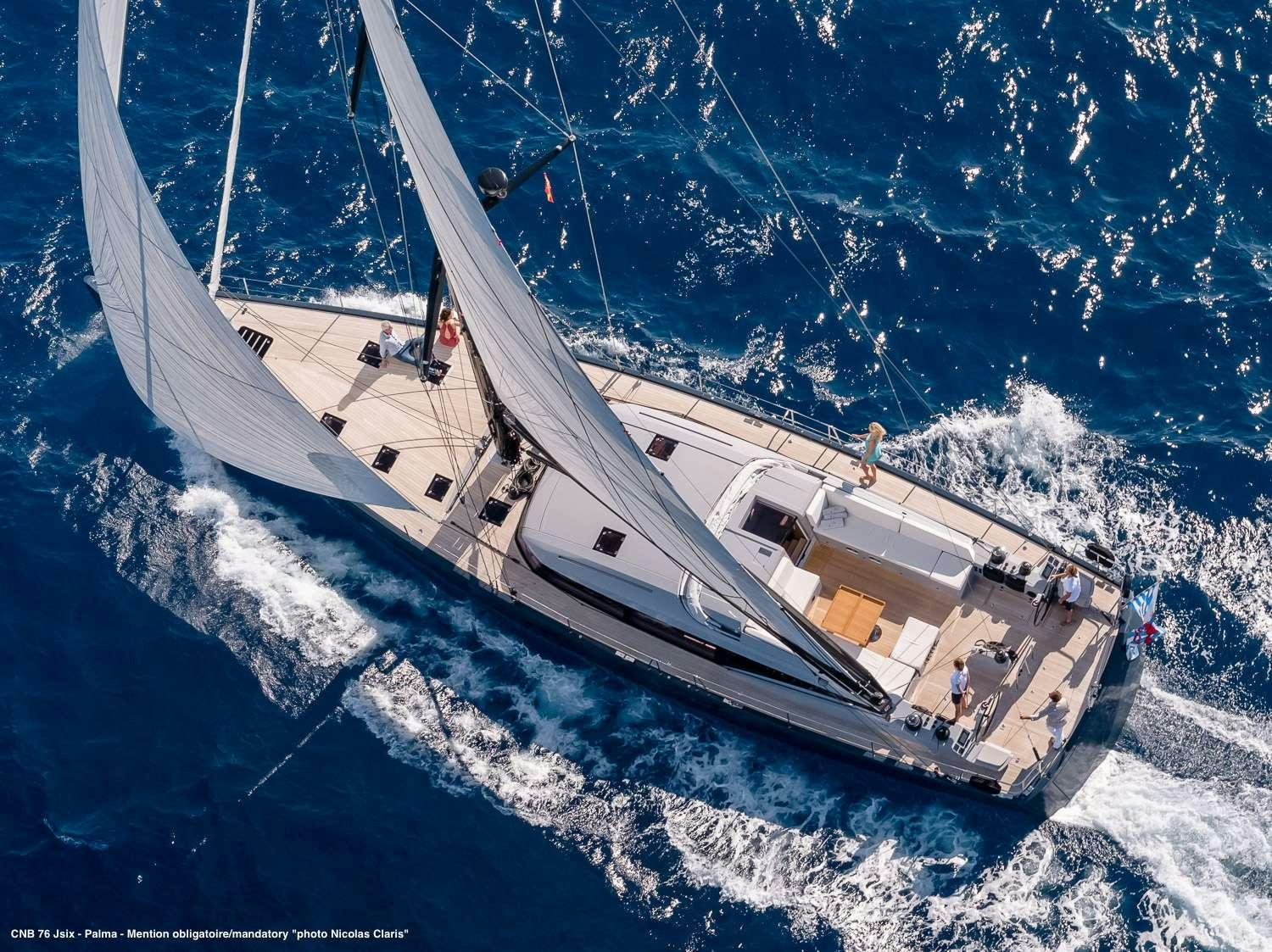 a ship on the water aboard J SIX Yacht for Charter