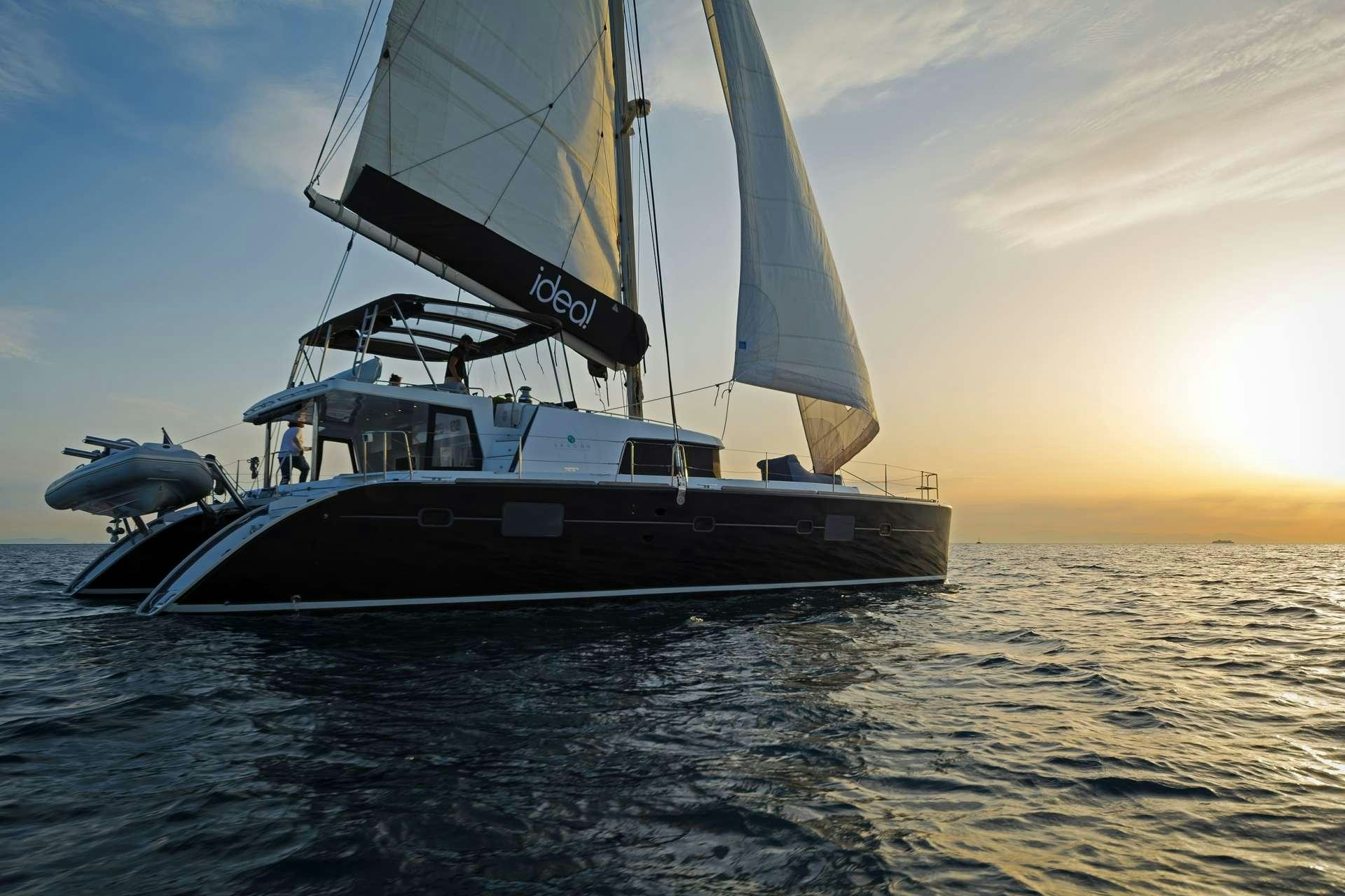 a boat in the water aboard IDEA Yacht for Charter