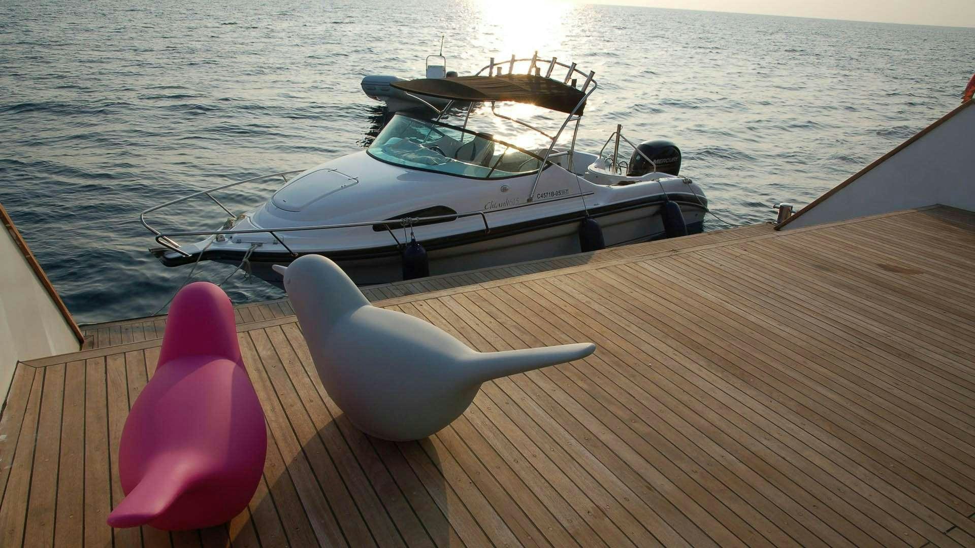 a boat on a deck aboard AZALEA Yacht for Charter