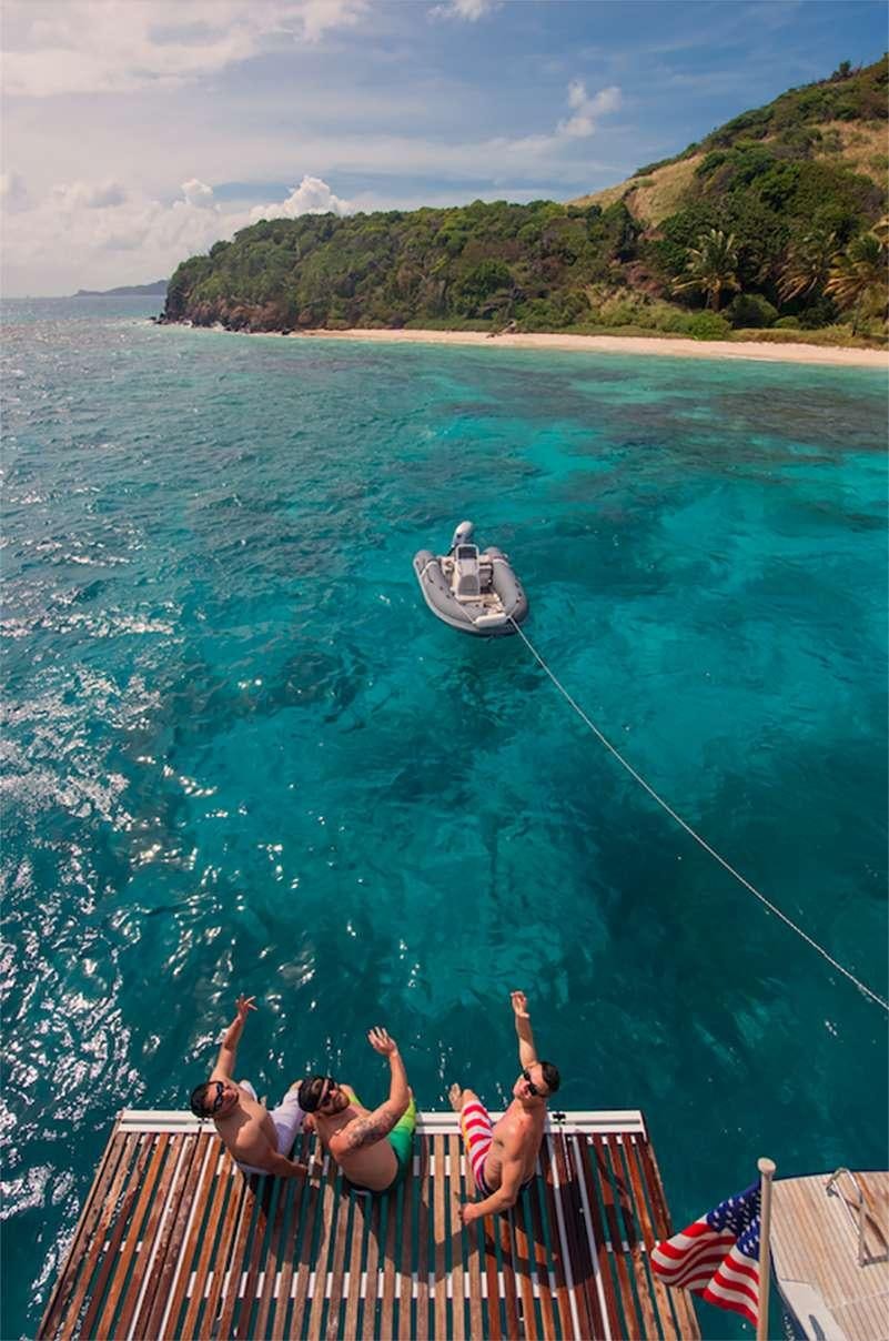 a boat full of people on the water aboard VENTANA Yacht for Charter