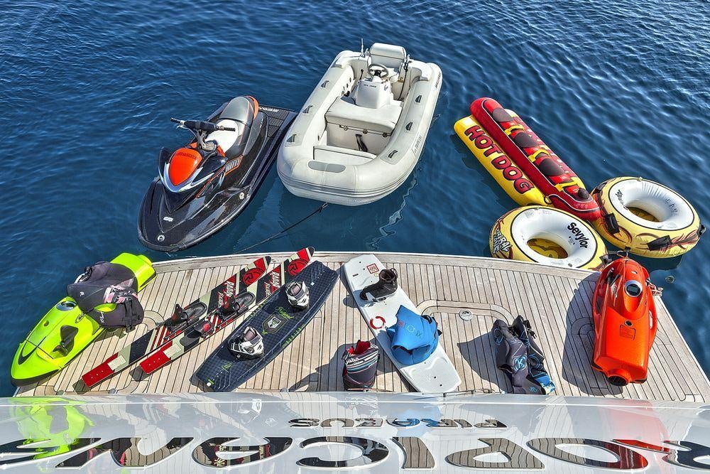 a group of boats on a dock aboard TROPICANA Yacht for Charter