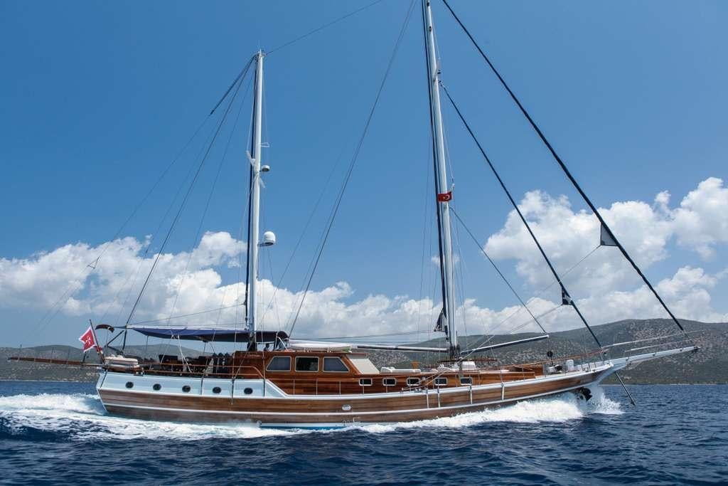 a boat on the water aboard AREA Yacht for Charter