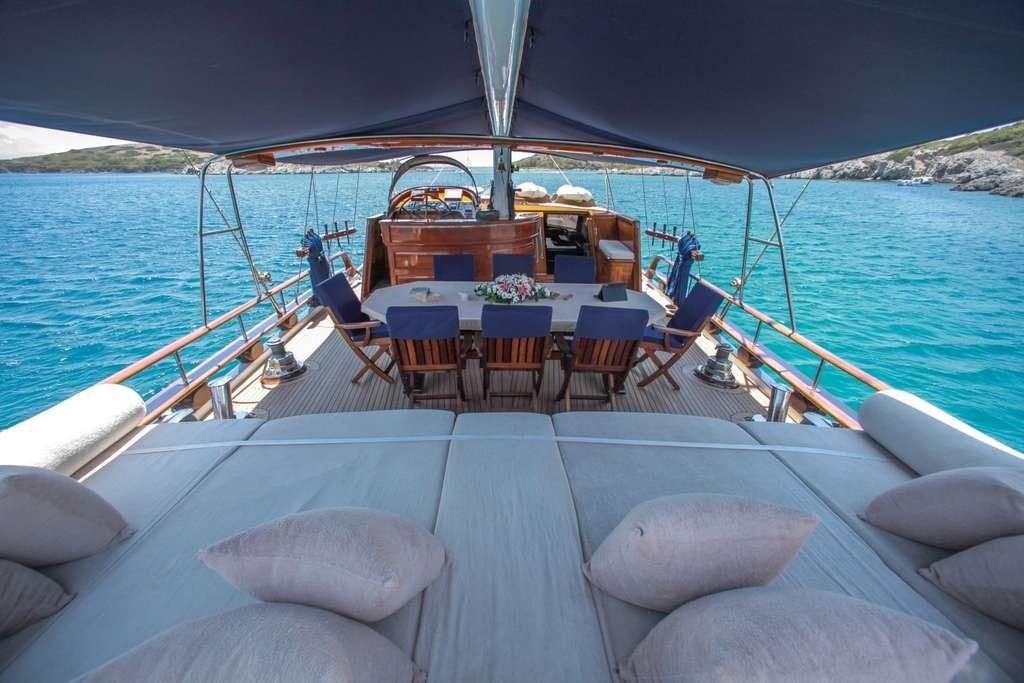 a boat on the water aboard AREA Yacht for Charter