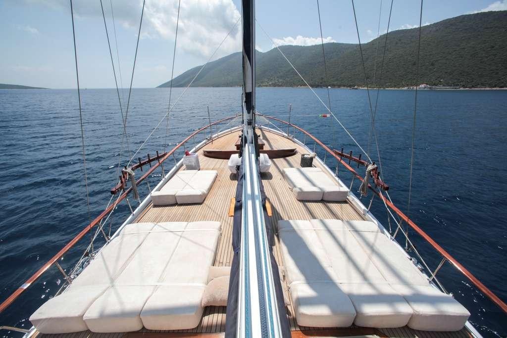 a boat on the water aboard AREA Yacht for Charter