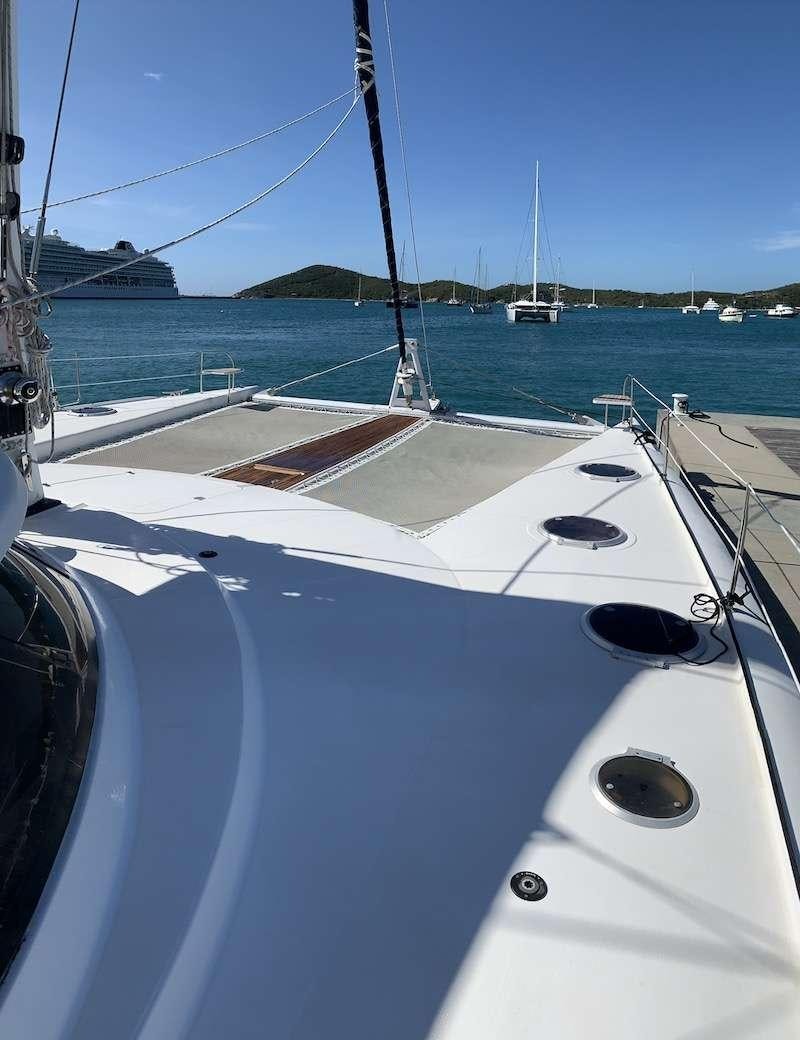 a boat on the water aboard VIVO Yacht for Charter