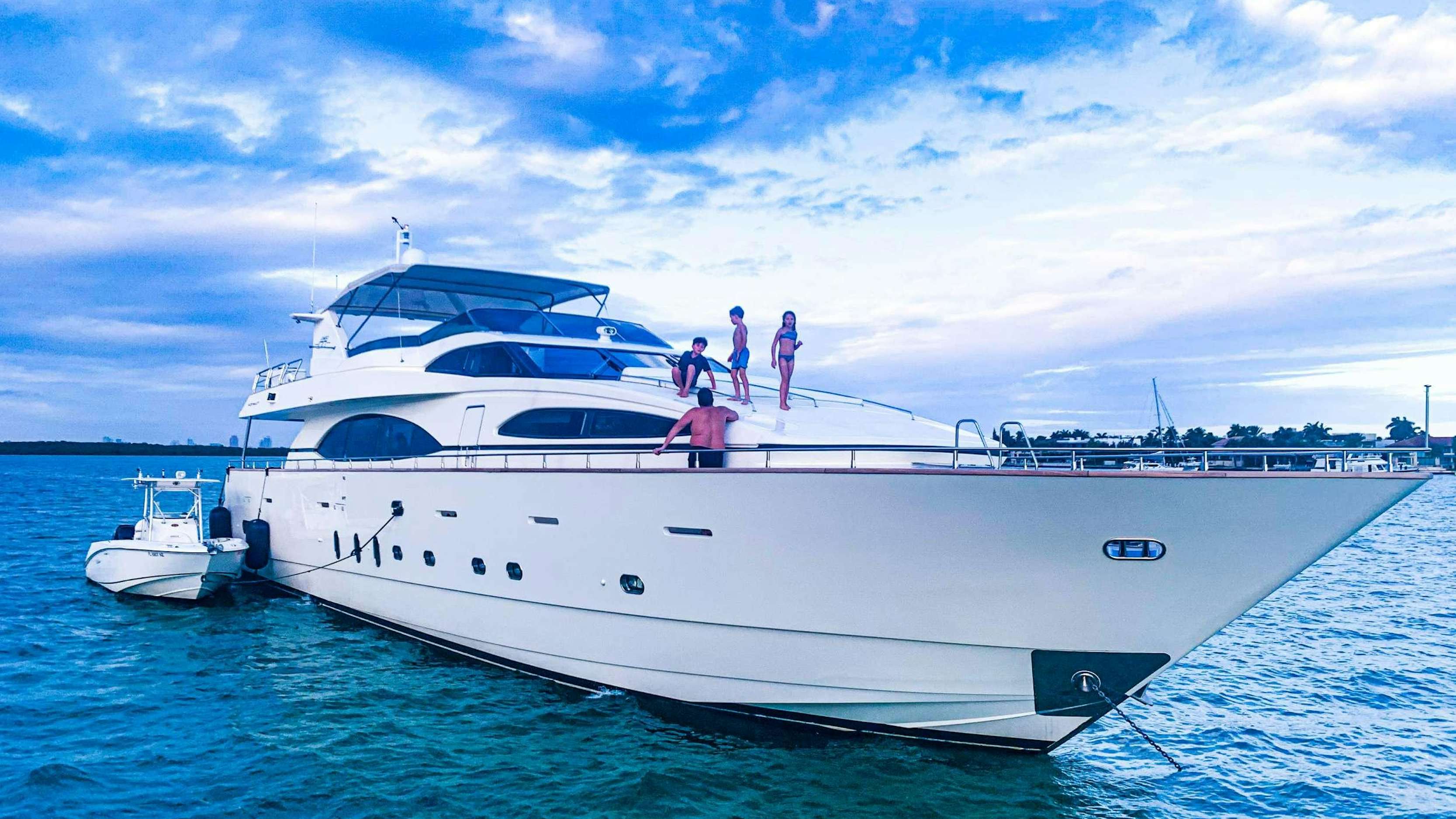 a group of people on a yacht aboard REFLECTIONS Yacht for Charter