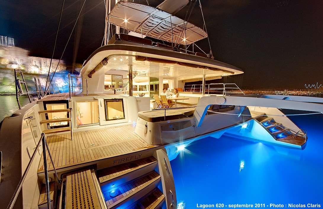 a boat on the water aboard FIREFLY Yacht for Charter