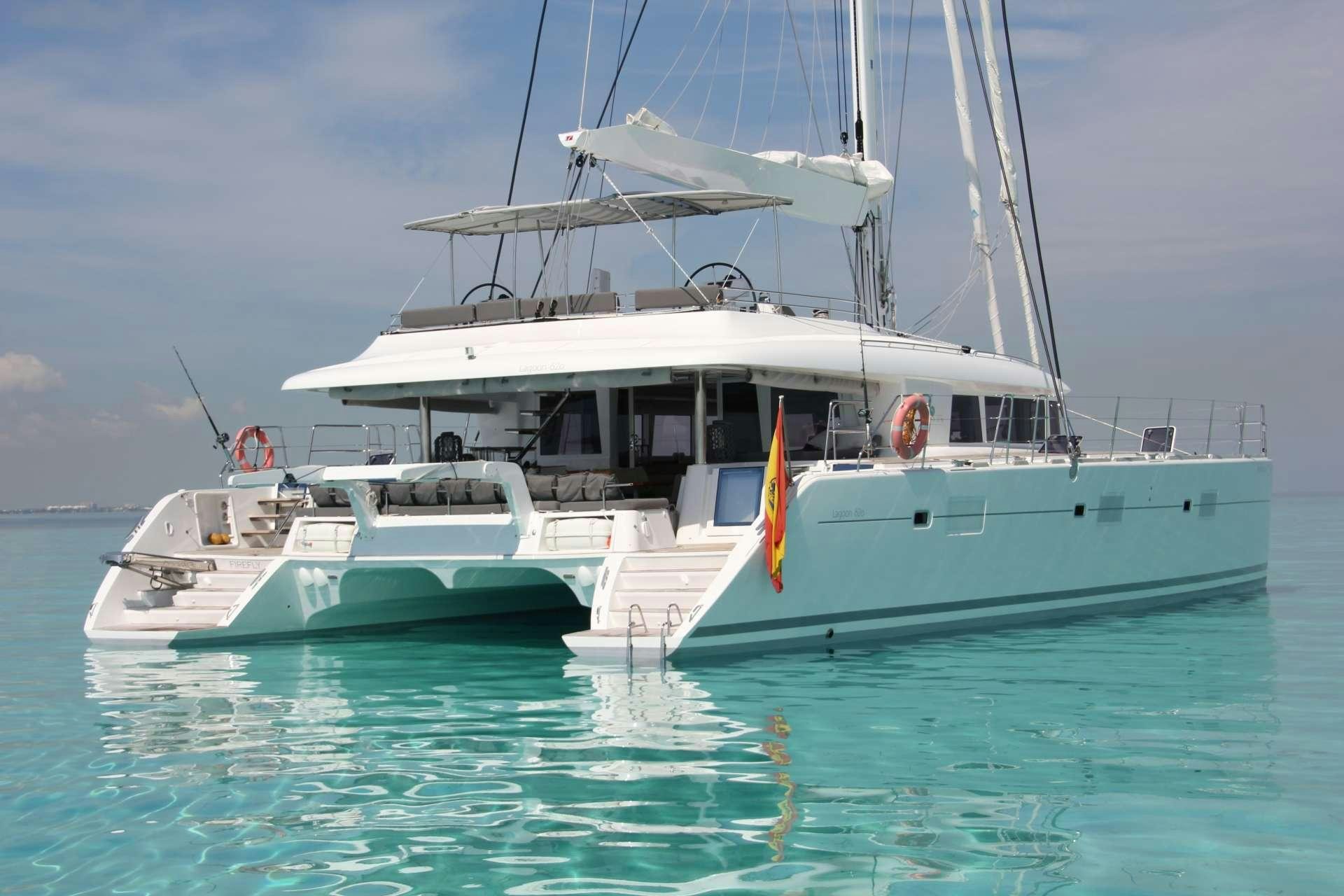 a boat in the water aboard FIREFLY Yacht for Charter