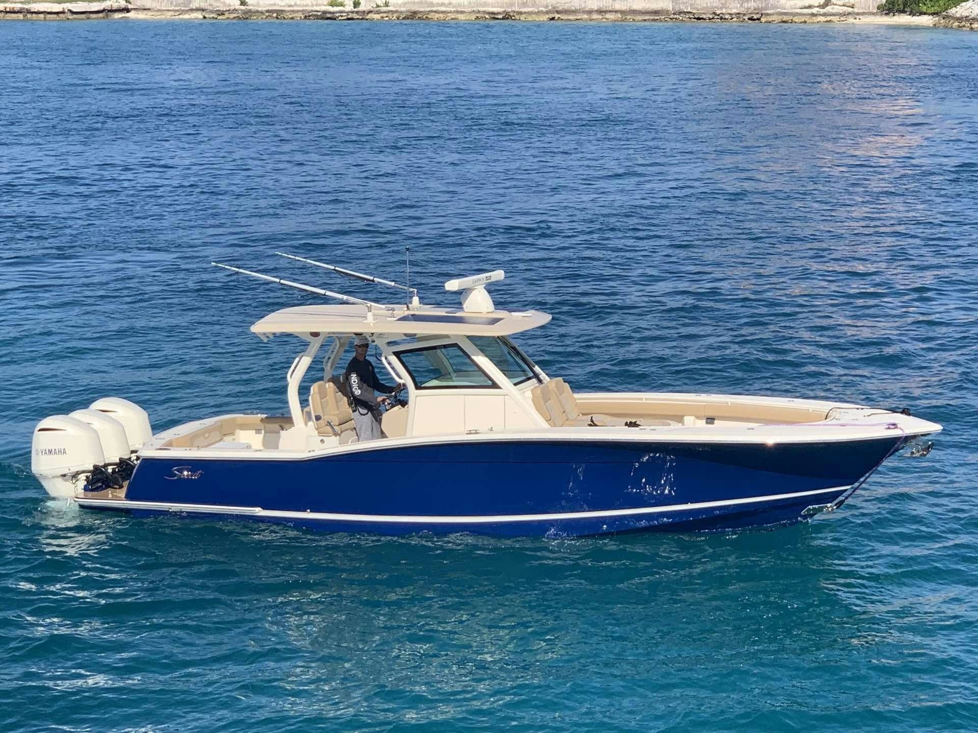 a boat in the water aboard INDIGO Yacht for Charter