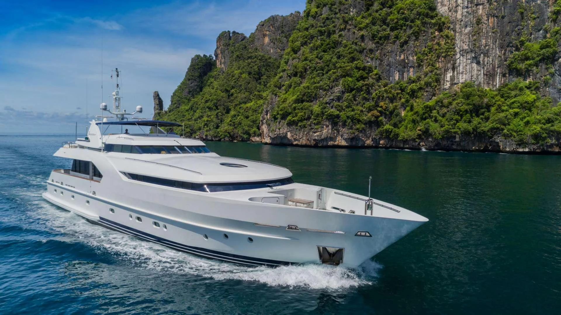 a boat on the water aboard XANADU OF LONDON Yacht for Charter
