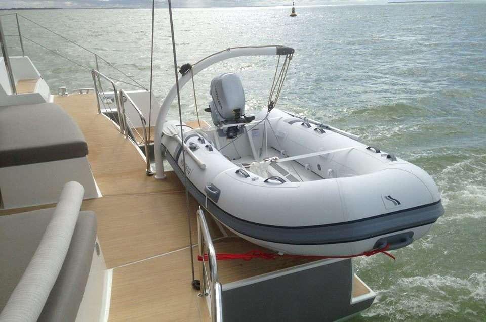 a boat on the water aboard TRILOGY Yacht for Charter