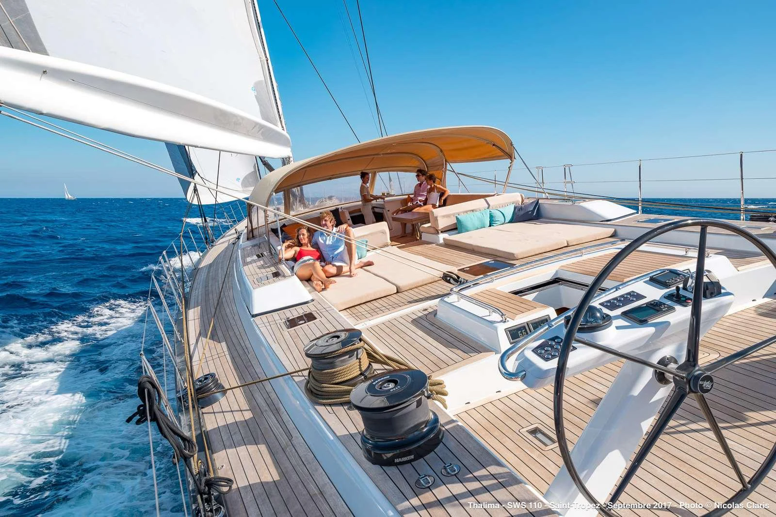 people on a boat aboard THALIMA Yacht for Charter
