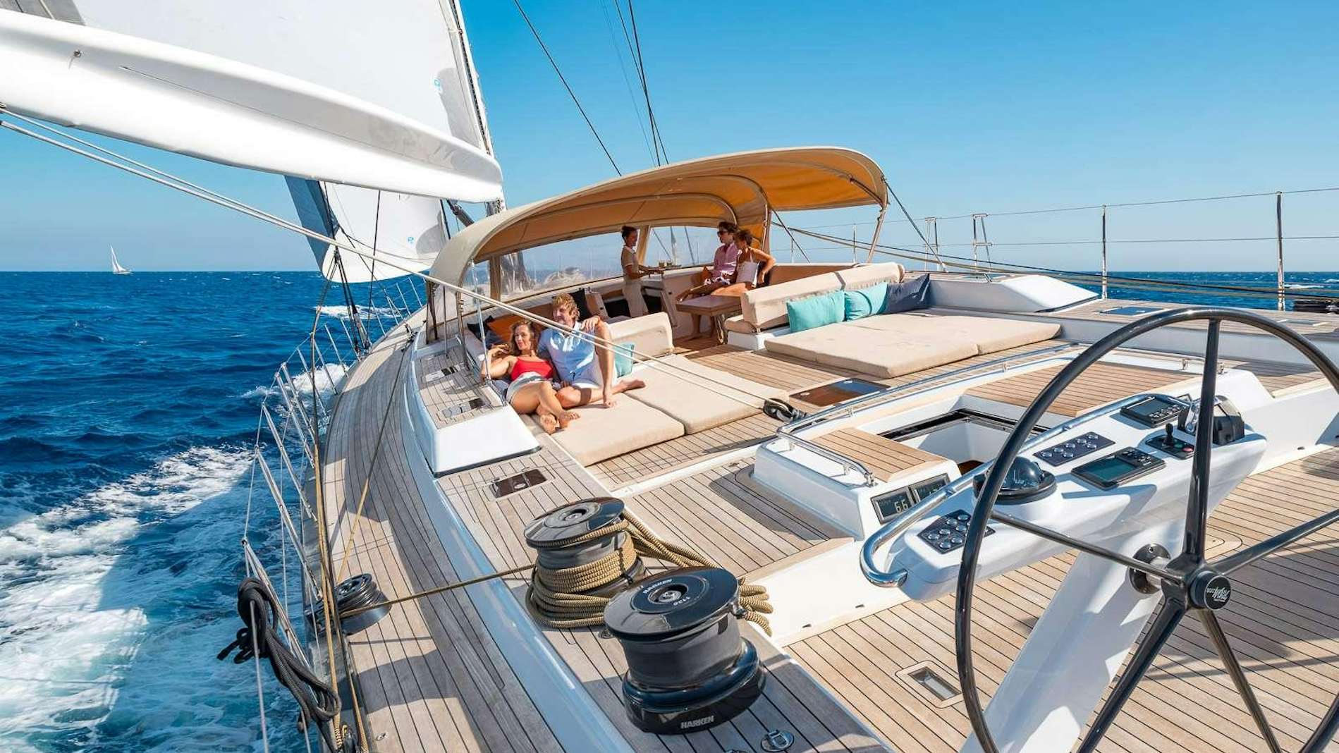 people on a boat aboard THALIMA Yacht for Charter