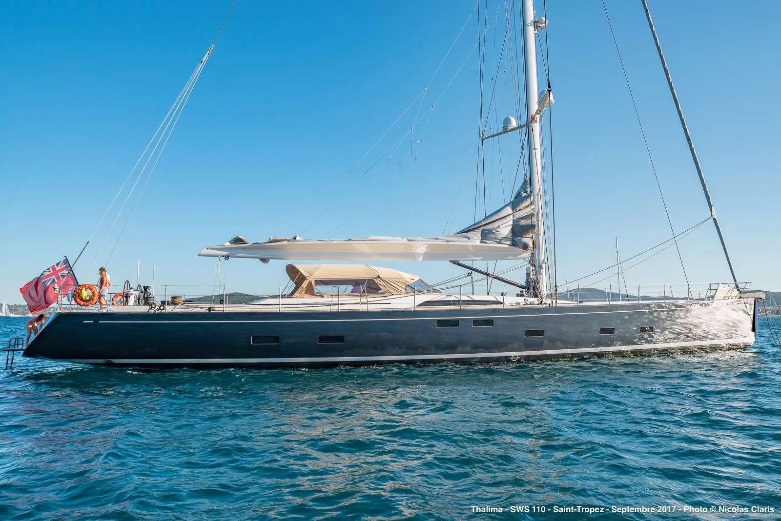 a boat on the water aboard THALIMA Yacht for Charter