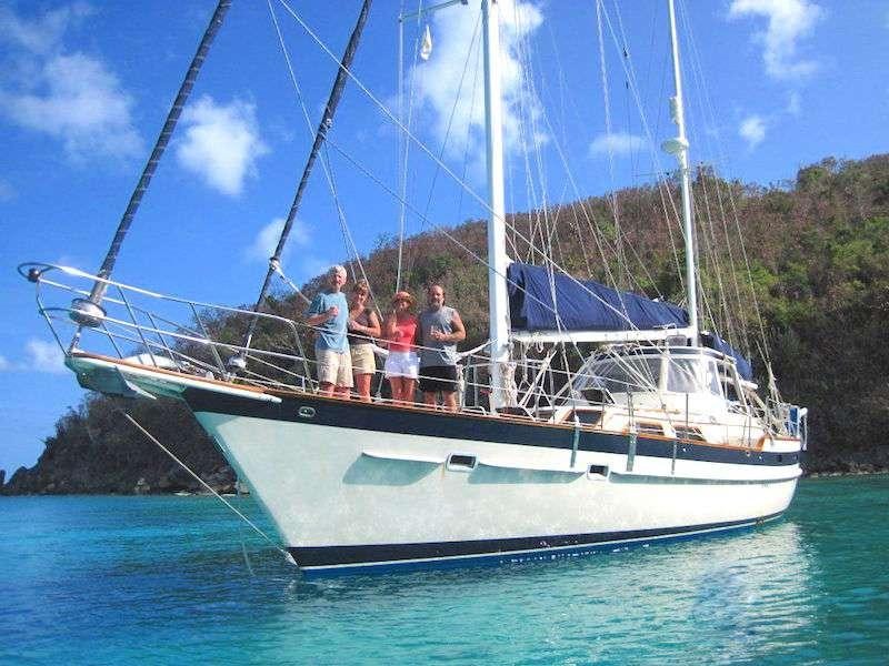 a group of people on a boat aboard JALAPE&Ntilde;O Yacht for Charter
