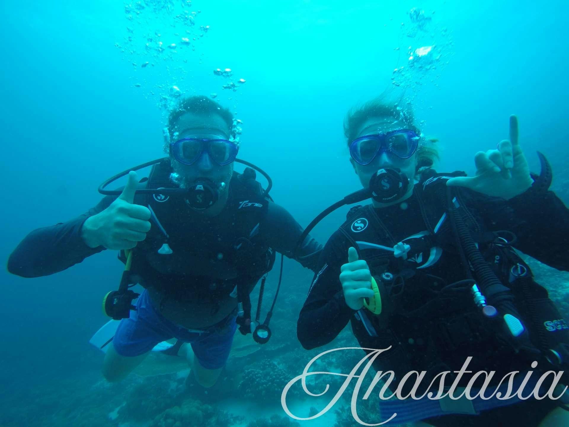 a group of scuba divers aboard ANASTASIA Yacht for Charter