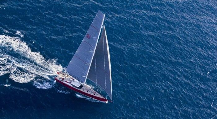 a sailboat in the ocean aboard NOMAD IV Yacht for Charter
