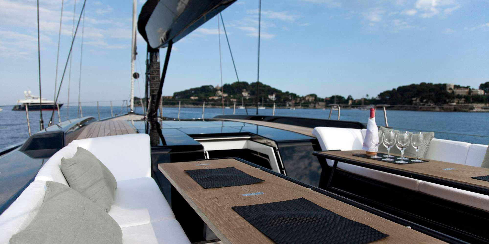 a boat on the water aboard AESOP Yacht for Charter