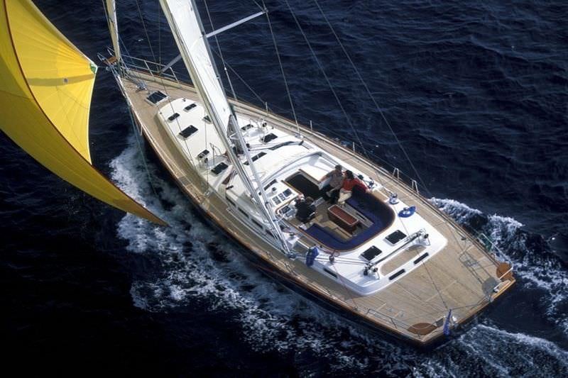 a high angle view of a boat aboard CAPRICE Yacht for Charter