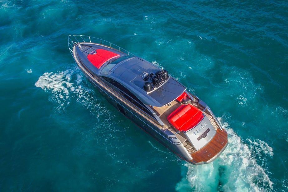 a boat in the water aboard TICUN Yacht for Charter