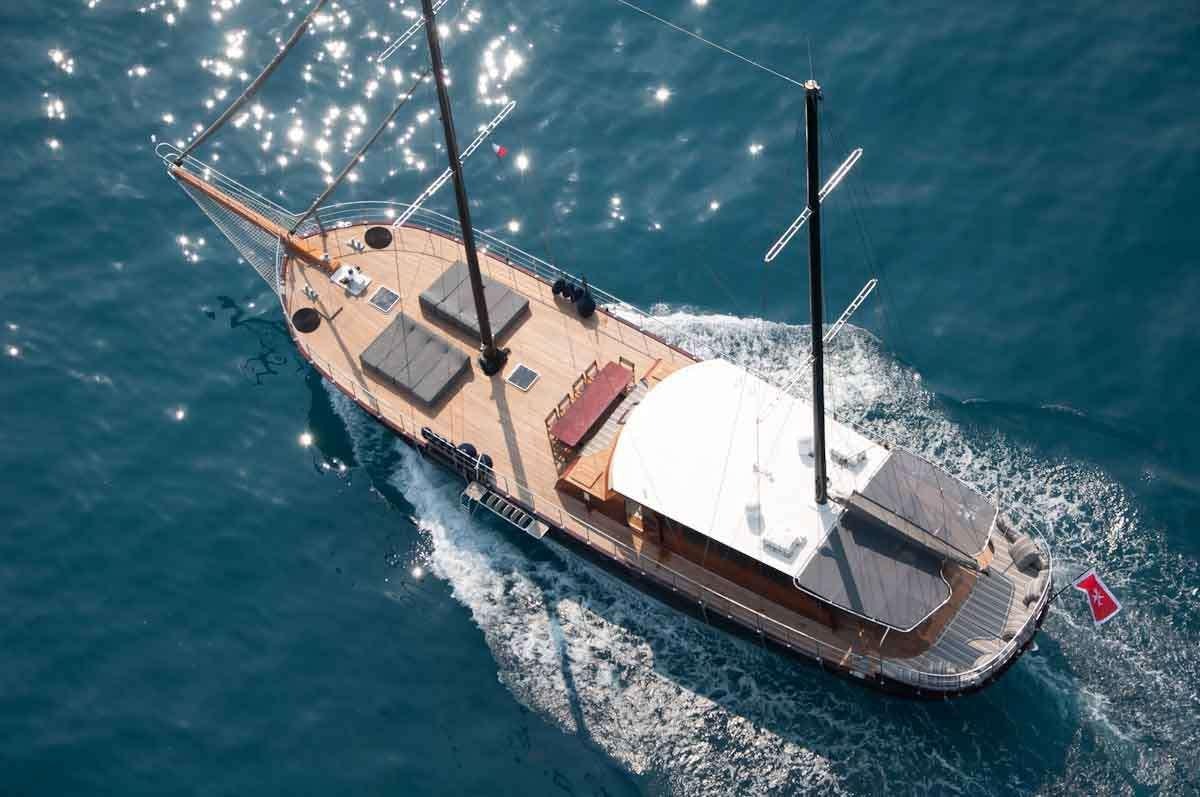 a boat on the water aboard VITA DOLCE Yacht for Charter