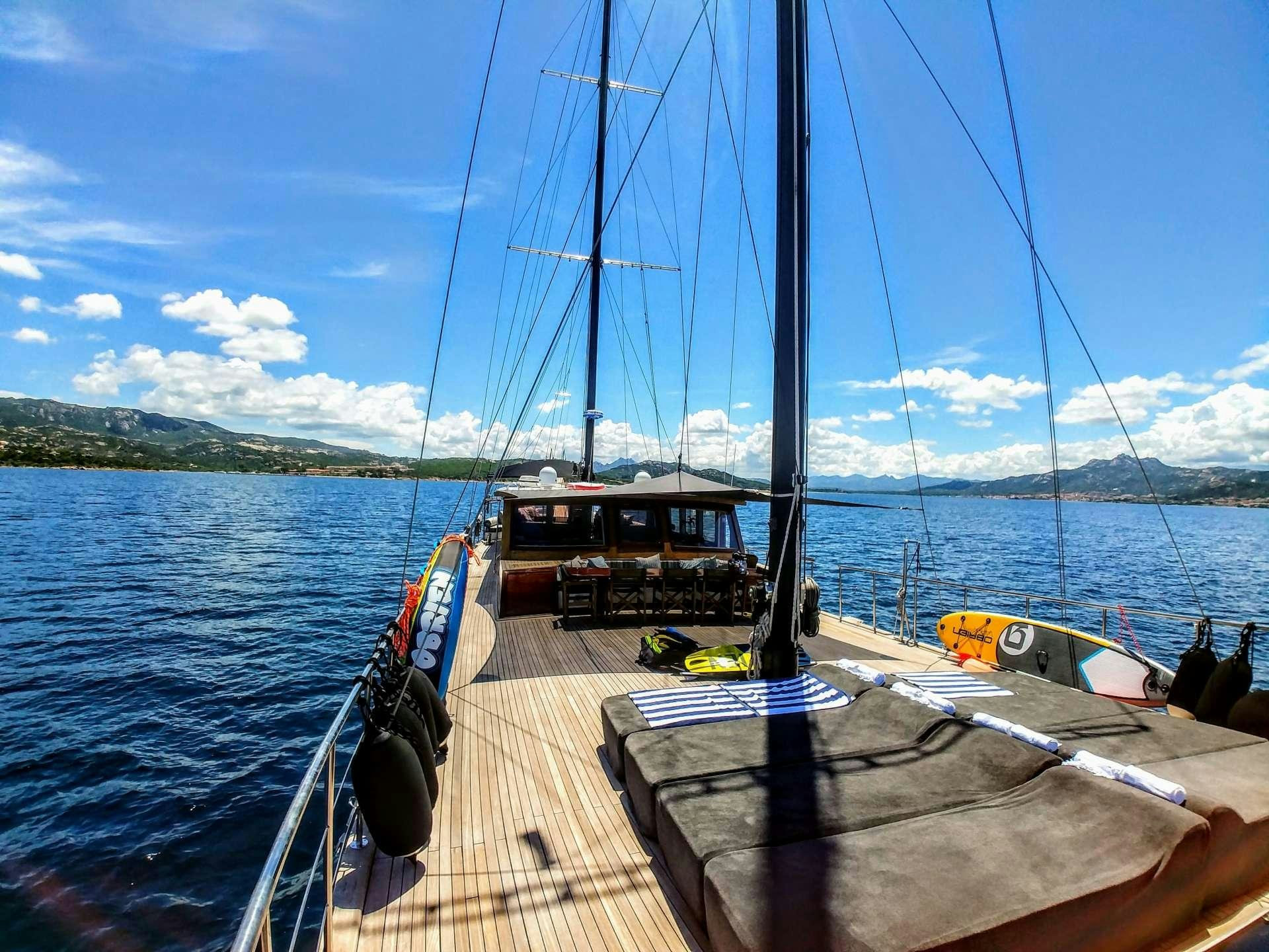 a boat on the water aboard VITA DOLCE Yacht for Charter