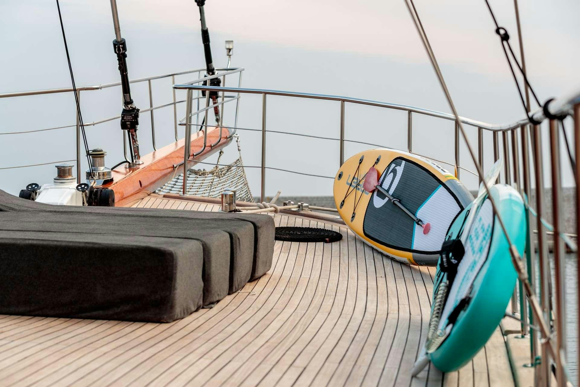 a boat on a dock aboard VITA DOLCE Yacht for Charter