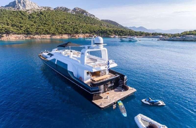 a boat on the water aboard HEESEN Yacht for Charter