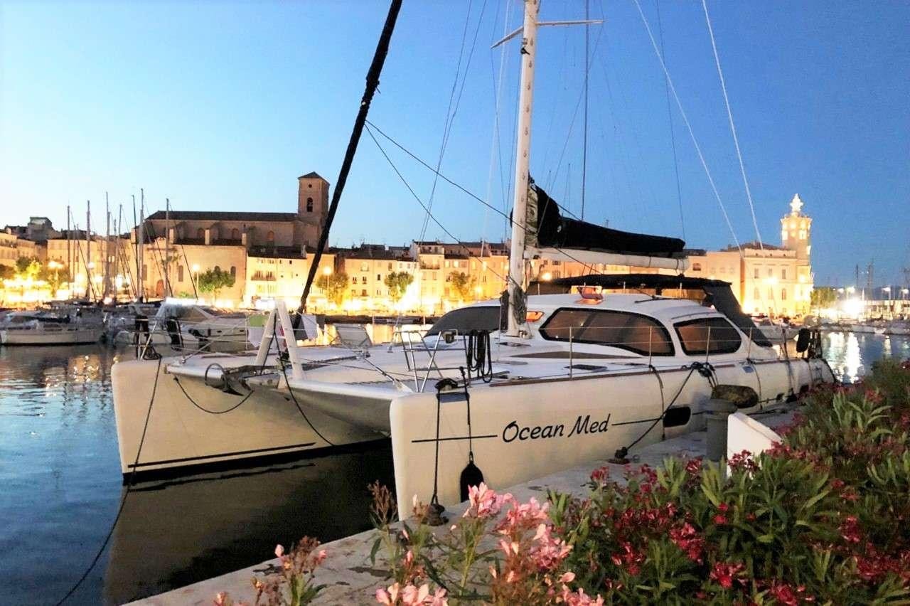 a boat in the water aboard OCEAN MED Yacht for Charter
