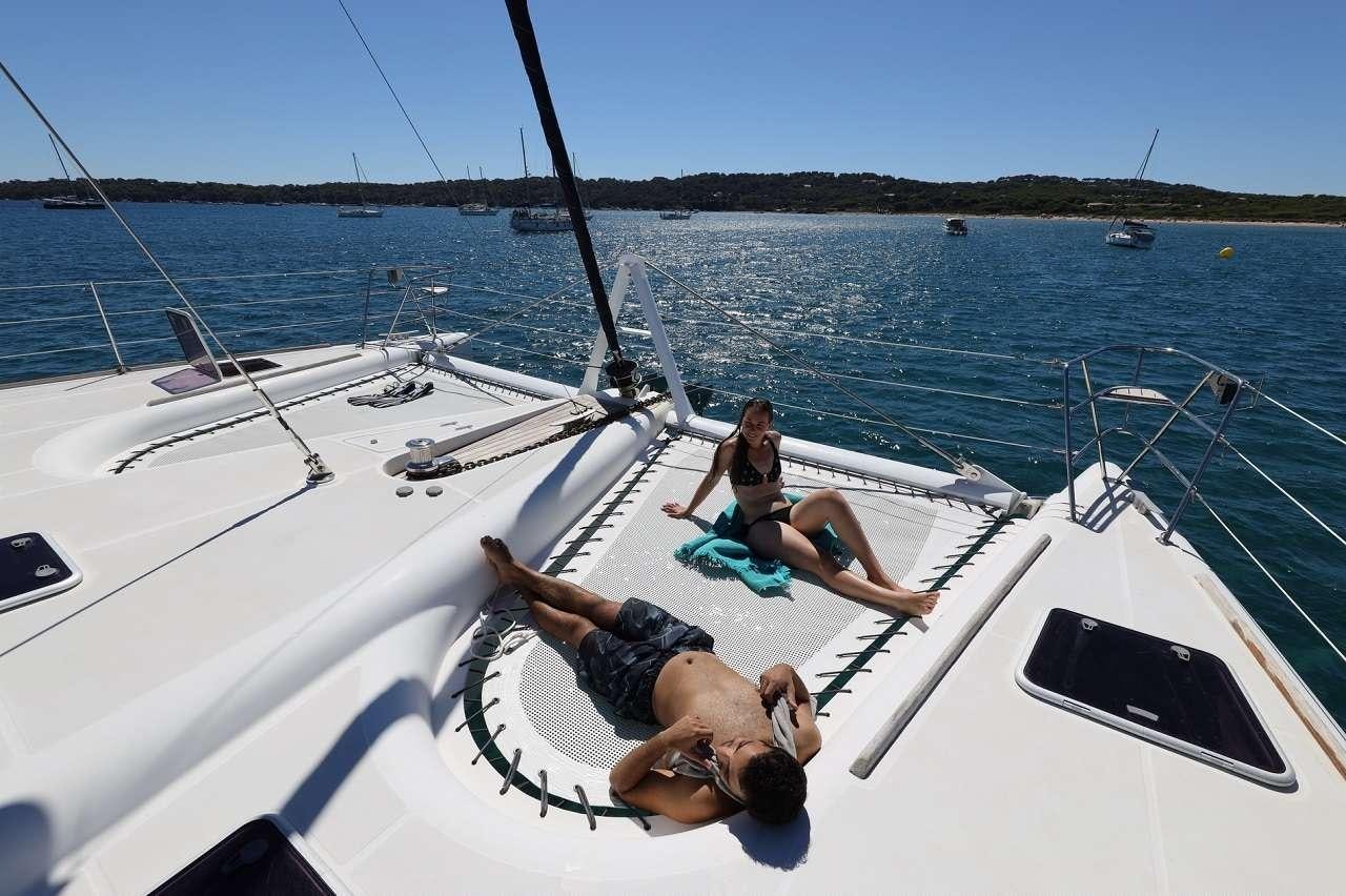 a group of people on a boat aboard OCEAN MED Yacht for Charter