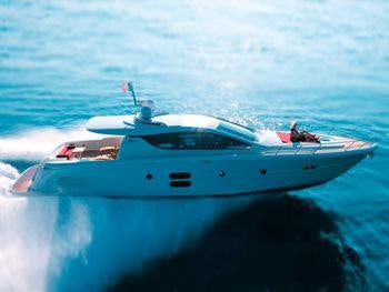 a boat in the water aboard SAURON Yacht for Charter