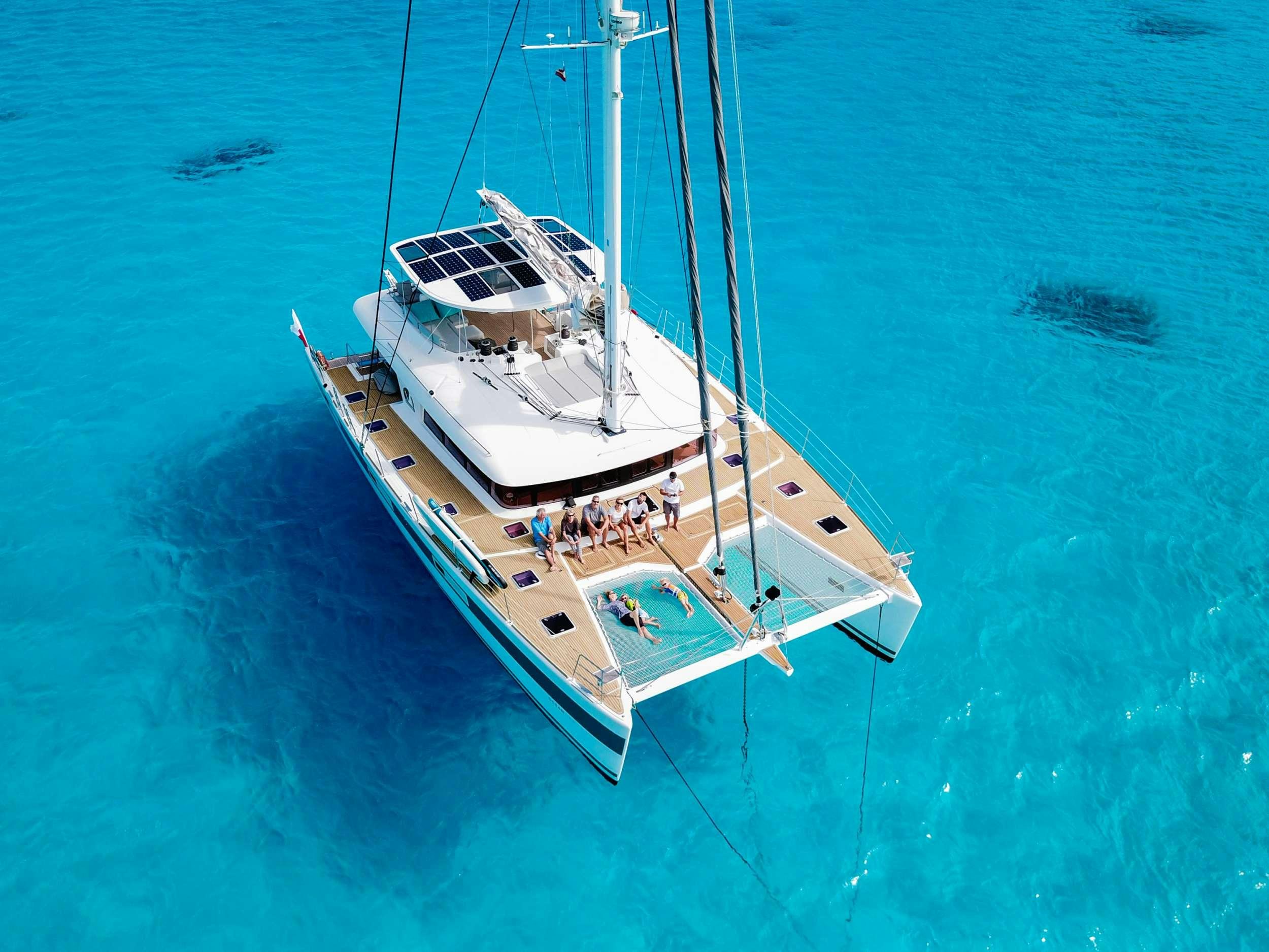 a boat in the water aboard OCEAN VIEW Yacht for Charter