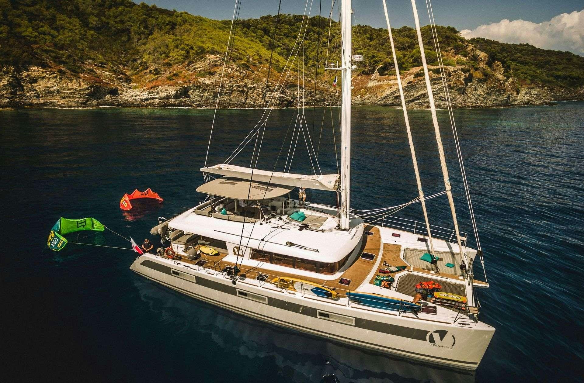 a boat in the water aboard OCEAN VIEW Yacht for Charter