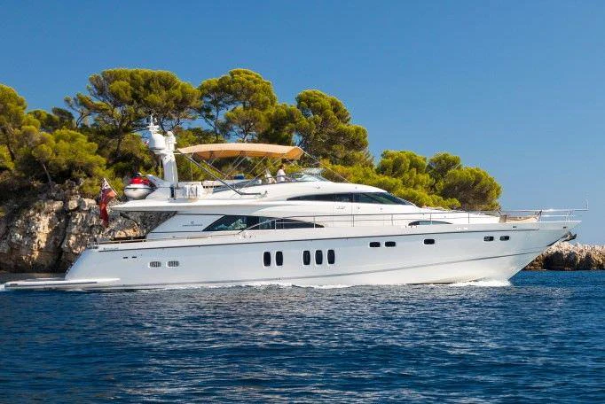 a boat on the water aboard D5 Yacht for Charter