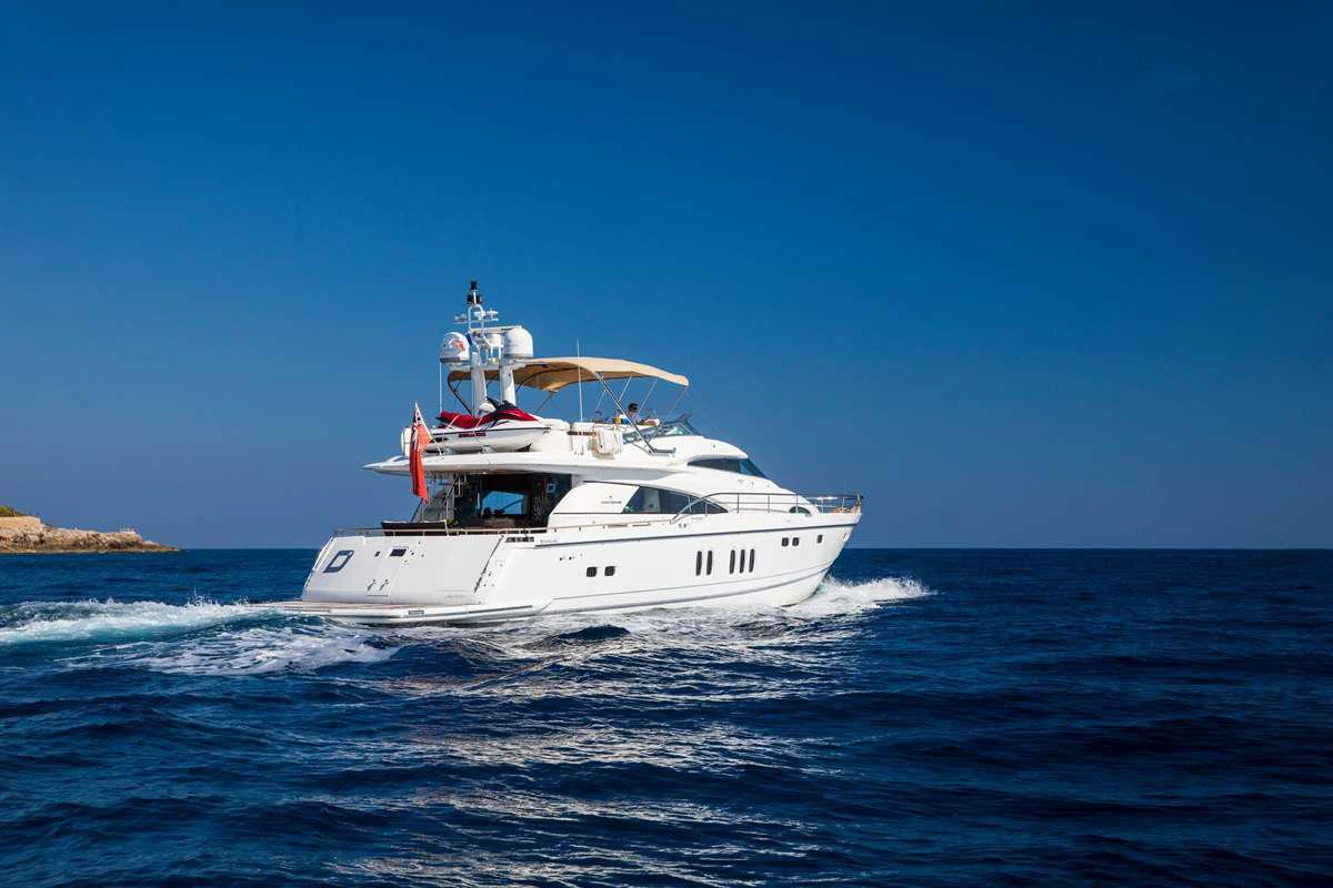 a boat on the water aboard D5 Yacht for Charter