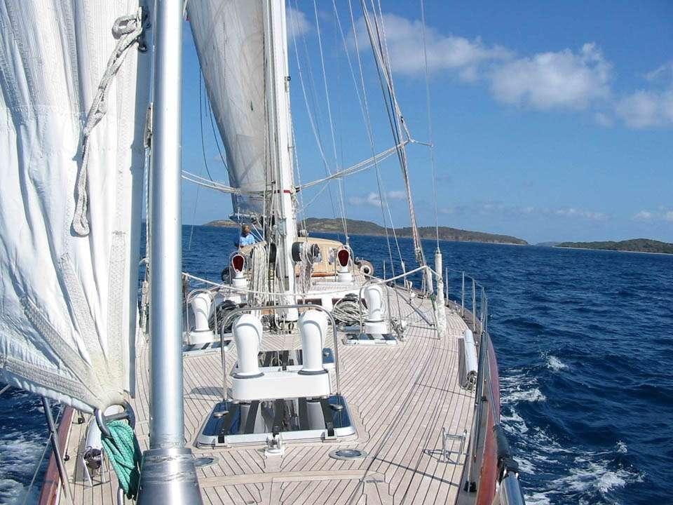 a boat on the water aboard VOLADOR Yacht for Charter
